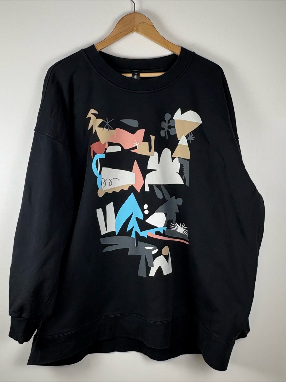 Lululemon x Justin Broadbent Black Team Canada Oversized Crew Sweatshirt Size 18